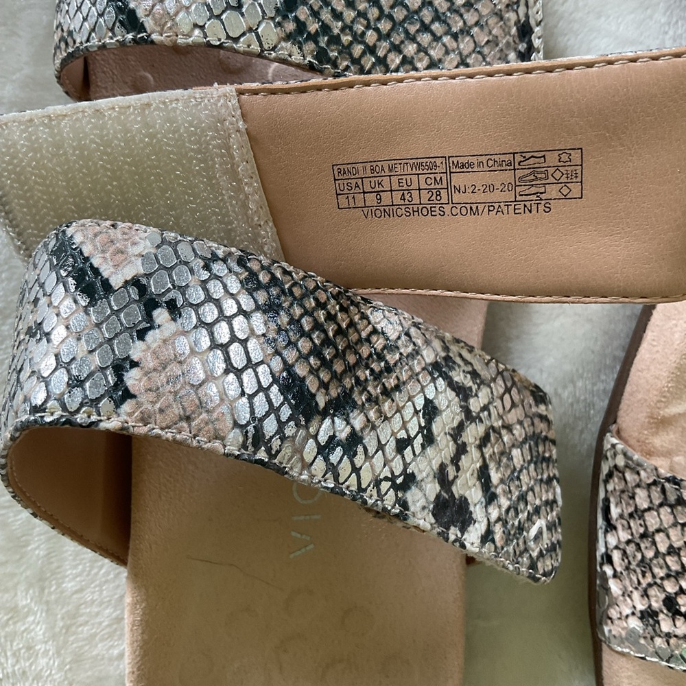 Vionic Snake Print Double Strap Slide Sandals - S… - image 3